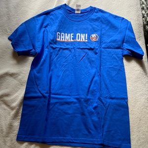 blue islanders tee shirt